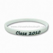 Promotional Silicone Bracelet with Printed Customized Logos, Various Colors are Accepted images