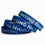 Silicone Bracelet/Wristband, Logo Can be Printed, Embossed or Debossed, with Various Colors images