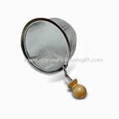 18/8 Stainless Steel Tea Strainer with Wooden Handle images
