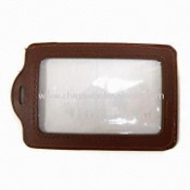 Leather Badge Holder with 2 Side PVC Windows images