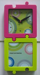 Funny clock with photoframe images