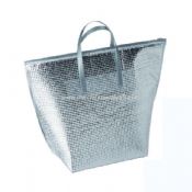 Silver Insulated Cooler Shopping Bag images