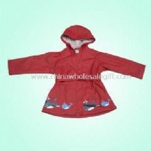 Women Fashion PU Raincoat with 100% Cotton Jersey Lining images