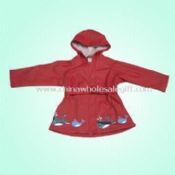 Women Fashion PU Raincoat with 100% Cotton Jersey Lining images