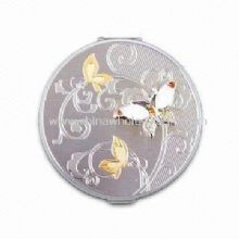 Round Shaped Cosmetic Mirror with Butterfly Logo with Crystal Stone images