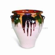 Clay Ceramic Vase with Enamel Exterior images