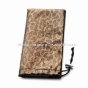 Soft PU Eyeglass Pouch with Drawstring Closure images