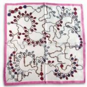 Square Scarf with Geometric Printing Made of Pure Silk images