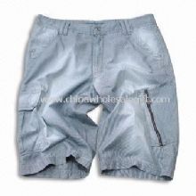 Short Jeans with Multiple Pockets and Zippers Made of 100% Cotton Fabric images