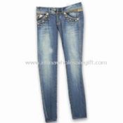 97% Cotton and 3% Spandex Womens Jeans with Five Anti-silver Studs images