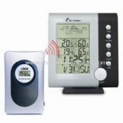 Wireless Weather Station Clock with Moon Phase Calendar Alarm World Time Zone Set images