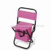 Camping Chair with Cooler Bag at Back and Steel Frame images