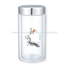 360ml double wall glass cup images