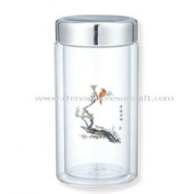 360ml à double paroi en verre de tasse images