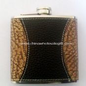 285ml Leather-wrapped Hip Flask images