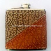 Leather-wrapped 6oz Hip Flask images