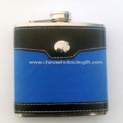 Leather-wrapped 8oz Hip Flask images
