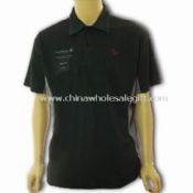 Mens Short-sleeved Polo Shirt with Cotton Knit Pique images