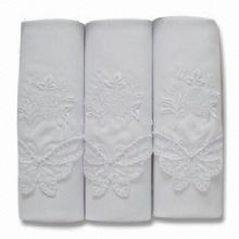Ladies Embroidery Handkerchiefs with lace corner images