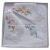 Embroidery Handkerchiefs with Lace Corner images