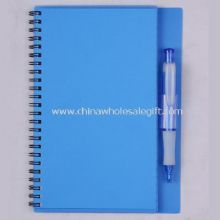 Spiral notebook with ball pen images