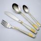 Gold plating handle cutlery set small picture