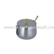 Stainless Steel Sugar Pot & Spoon images