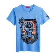 Mens 100% Cotton Short Sleeve Silkscreen Print T-Shirt images