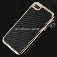 Caso de fibra de carbono negro y oro para iphone4 4S images