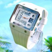 Waterproof double movement sports watch images