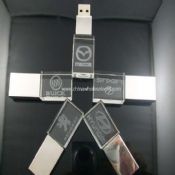 Crystal USB flash drive with 3D and glowing logo images