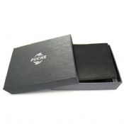 Gift box with black color and silver hot stamping for using present putting images