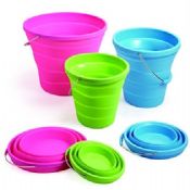 Silicone collapsible bucket images