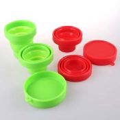 Silicone foldable cup with lid images