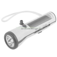 Crank dynamo solar flashlight radio with LED light images