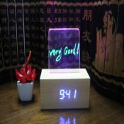 LED message board wooden alarm clock images