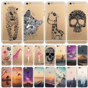 Transparent Flowers Animals Scenery Patterns Back Design Case Cover images