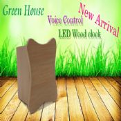 Voice control LED wooden clock images