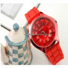 silicone RED golden quartz watches images
