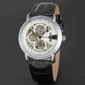 Classic Mechanical Automatic Movement Stainless Steel Back Leather Watch images