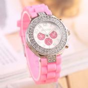 silver crystal color lady watch images