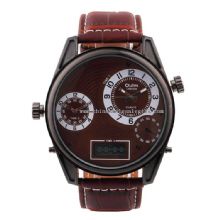 Round Dial Leather Watchband for Men images