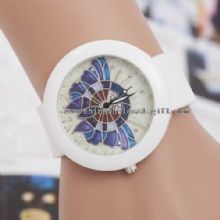 Coloré imprimé papillon blanc bracelet montre Silicone images