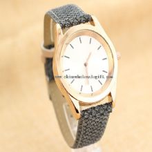Relojes de cuarzo de acero inoxidable con banda de cuero para hombre images