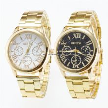 Aleación de acero inoxidable banda romana Dial Color oro relojes images