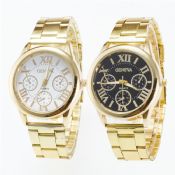 Stainless Steel Band Roman Dial Gold Color Alloy Watches images