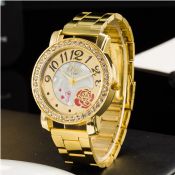 Steel Watch Women Crystal Golden Watch images