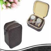 PU leather Zip Close 2 watch travel case images