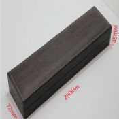 Rectangle brown PU leather wooden watch box images