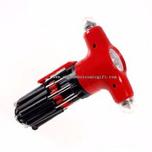 Safety Hammer with 8 Screwdrivers and LED Light Flashlight images